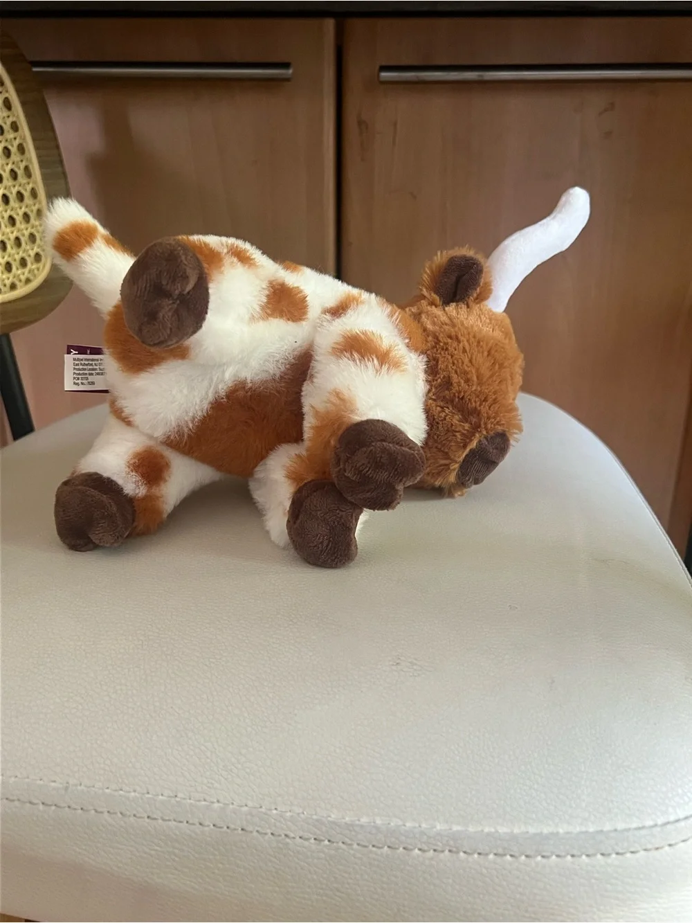 Plush Longhorn Stuffed Animal - Brown & White